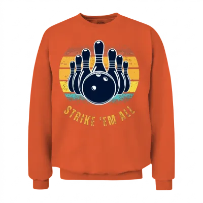 Bowling Retro Unisex Sweatshirt - Orange