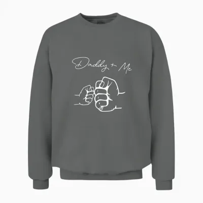 Fist Bump Dad and Me Design Unisex Sweatshirt - Graphite Heather