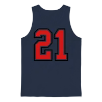 21 Sports Jersey Football Number Unisex Tank Top - Navy – 1