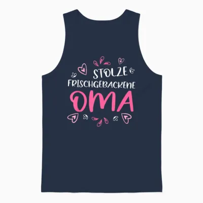 Proud Newborn Grandma Omi Gandma Funny Grandma T-Shirt, Black Unisex Tank Top - Navy