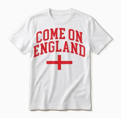 Come on England Flag England Pride Unisex T-Shirt - White