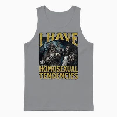 I Have Homosexual Tendencies Funny Hard Skeleton Unisex Tank Top - Sport Grey