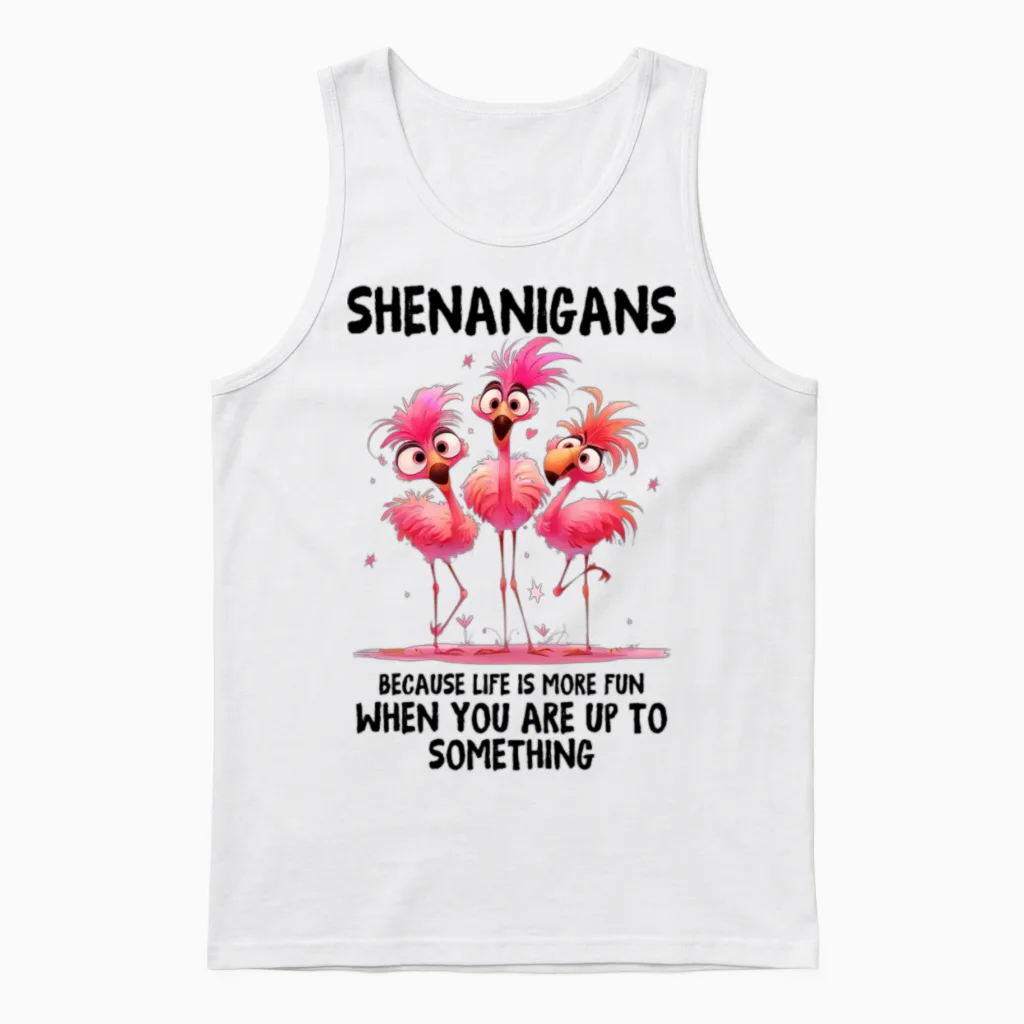 Shenanigans Unisex Tank Top in White