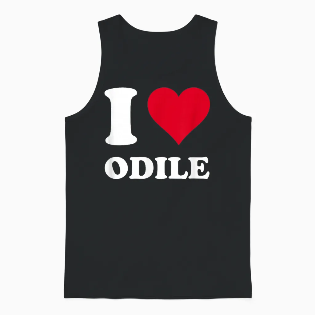 Cœur Rouge I Love Odile Unisex Tank Top in Black
