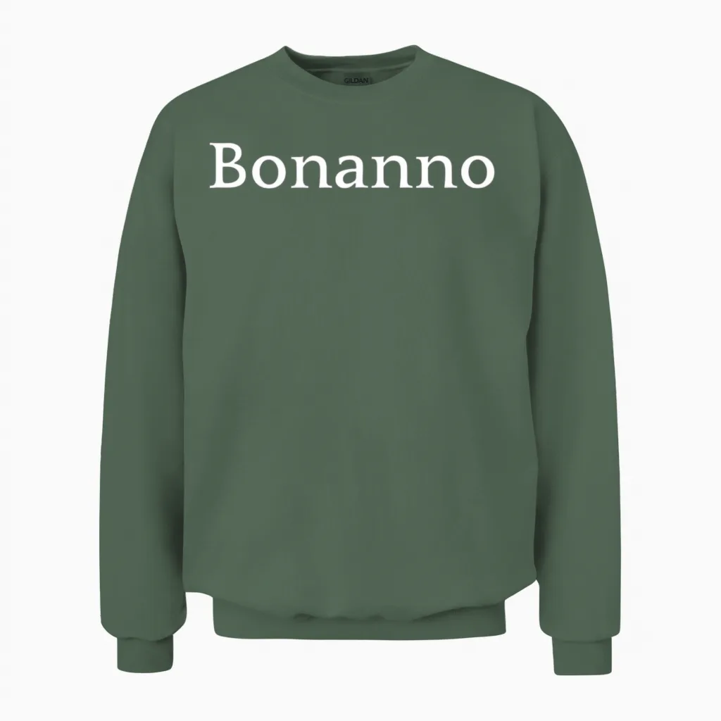 Bonanno Name Text Italia Italian Surname Unisex Sweatshirt in Military Green