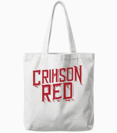 Crimson Red Tote Bags - White
