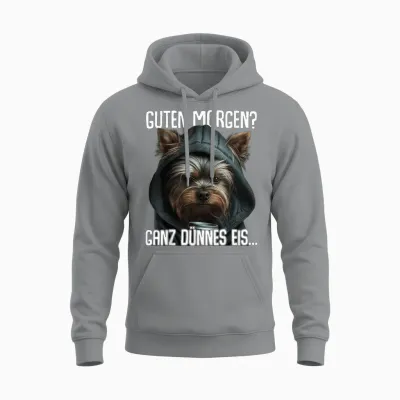 Guten Morgen Morgenmuffel Yorkshire Terrier T-Shirt, Black Unisex Hoodie - Sport Grey