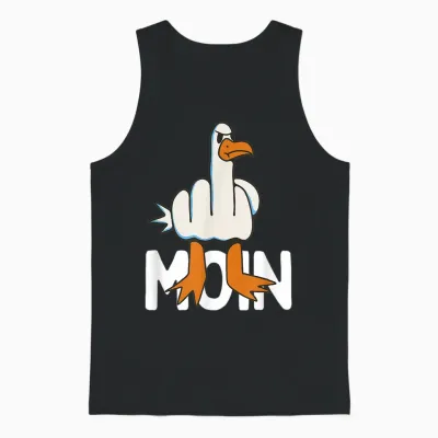 Hamburger Möwe Moin Middle Finger Funny Hamburg T-Shirt, Gray Unisex Tank Top - Black