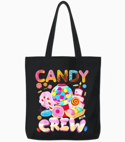 Candy Land Candy Crew Party Halloween Costumes Adult Women Tote Bags - Black