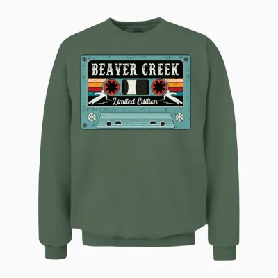 Vintage Beaver Creek Mountain Ski Unisex Sweatshirt - Military Green