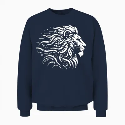 Lion Head Robotics Mech Sci-Fi Cyberpunk Unisex Sweatshirt - Navy