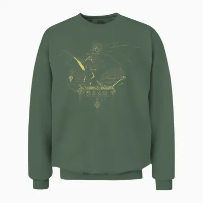 Dungeons & Dragons 50th Anniversary Year of the Dragon Art Unisex Sweatshirt - Military Green
