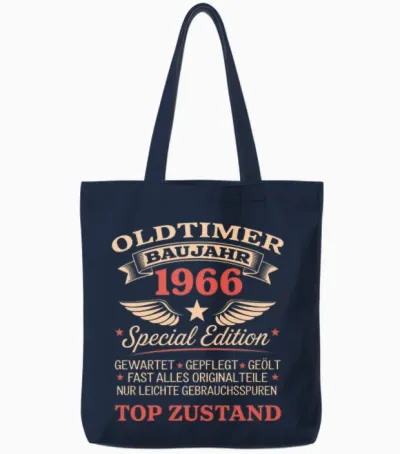 60. Geburtstag Mann Frau 60 Jahre Deko 1966 Geschenk Lustig Tote Bags - Navy