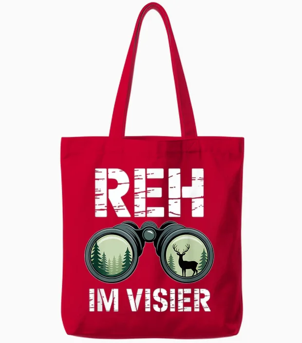 Reh Im Visier Hirsch Jäger Jagd Jagen Tote Bags in Red