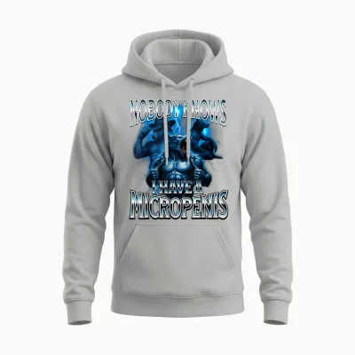 Micro Funny Inappropriate Men Rude Wolf Embarrassing Unisex Hoodie - Ash