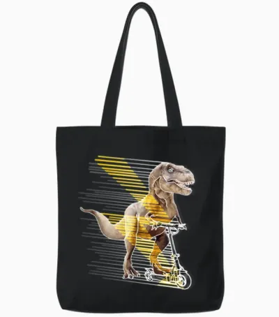 Escooter Electroroller E-Roller T-Rex Bestseller Tote Bags - Black
