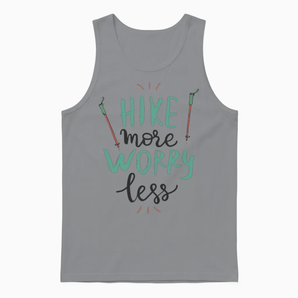 Hike More Worry Less - Hiking & Outdoors Unisex Tank Top in Sport Grey