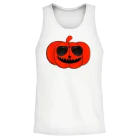 Funny Halloween Funny Pumpkin Face Unisex Tank Top - White – 2