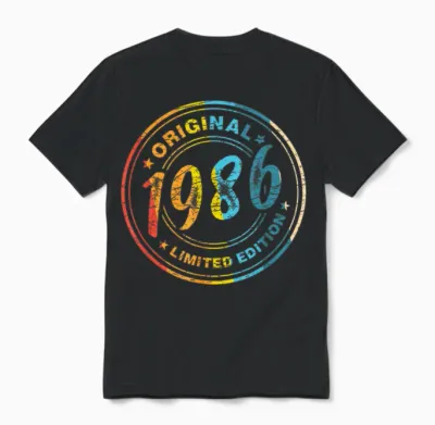 40.geburtstag Retro Vintage 1986 Mann Frau Geschenk Unisex T-Shirt - Black
