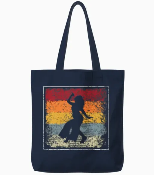 Singer Retro Tote Bags in Navy