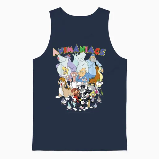 Animaniacs Group Shot Logo Christmas Present Birth Unisex Tank Top in Navy
