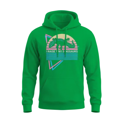 Leopard Gecko Retro Unisex Hoodie - Irish Green