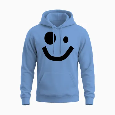 Roblox Face Unisex Hoodie - Carolina Blue