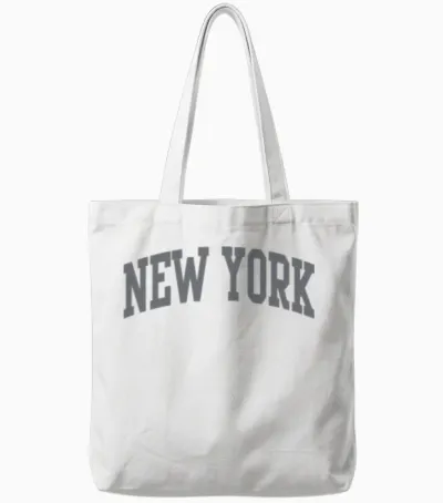 New York Tote Bags - White