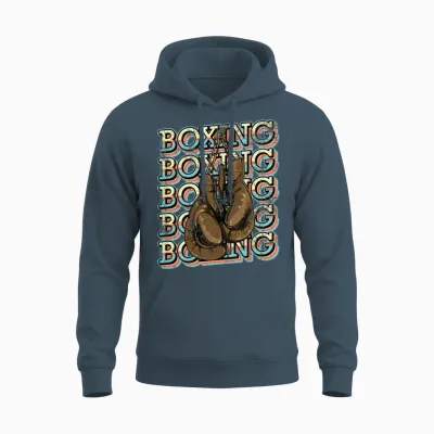 Boxing Gloves Retro Unisex Hoodie - Dark Heather