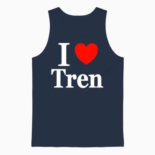 I Love Tren Body Building Lovers Unisex Tank Top in Navy