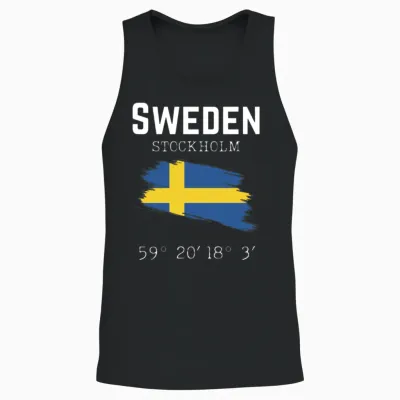 Sweden Stockholm Europe Vacation Travel Roadtrip Unisex Tank Top - Black