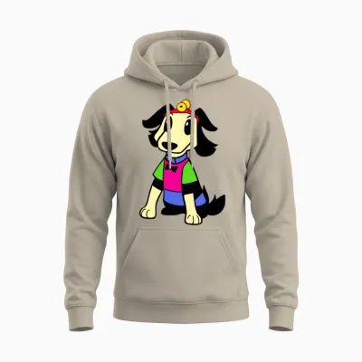 Cartoon Funny Dog Unisex Hoodie - Sand