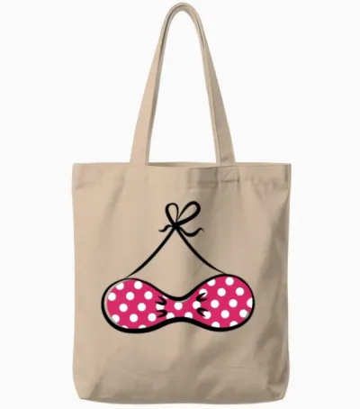 Bikini Shirt Funny Tote Bags - Natural