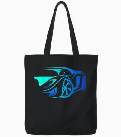 Exotic Car Supercharge Turbo Sports Car T- Tote Bags - Black