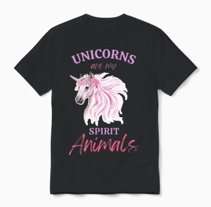 Unicorn Spirit Unisex T-Shirt in Black