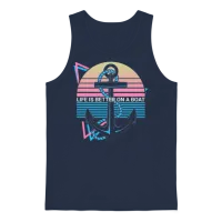Funny Boating Retro Unisex Tank Top - Navy – 1