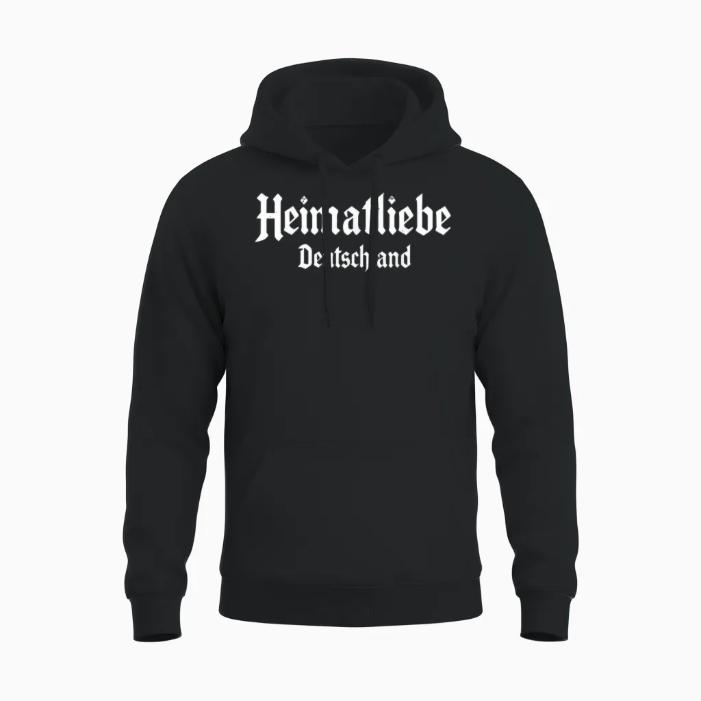 Patriotisch Retro Vintage Schrift Deutschland Heimatliebe Unisex Hoodie in Black