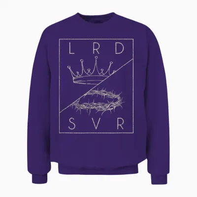 Vintage Retro Jesus Christian Lord & Savior Graphic Unisex Sweatshirt - Purple