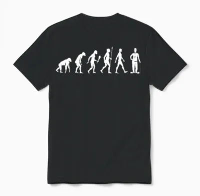 Funny Comedian Evolution Comedy Gift Idea Unisex T-Shirt - Black