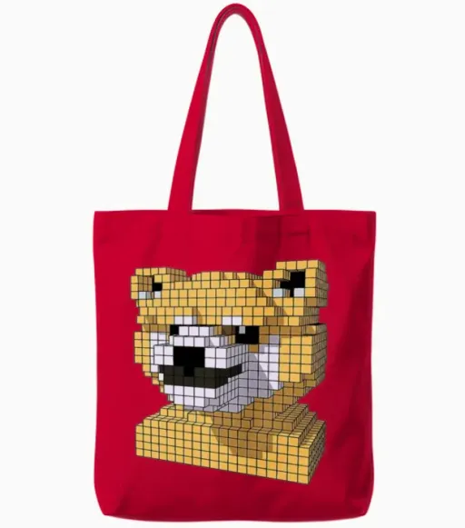 Dog Smiling Tote Bags - Red