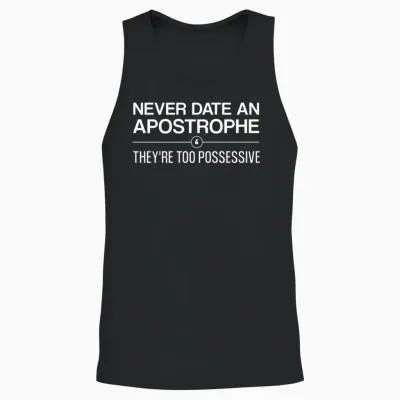 Funny English Teacher Grammar Pun Gift Shirt Never Unisex Tank Top - Black