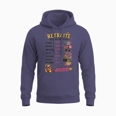 Retired Gift Woman Funny Retirement Weekly Program Unisex Hoodie - Heather Sport Dark Navy