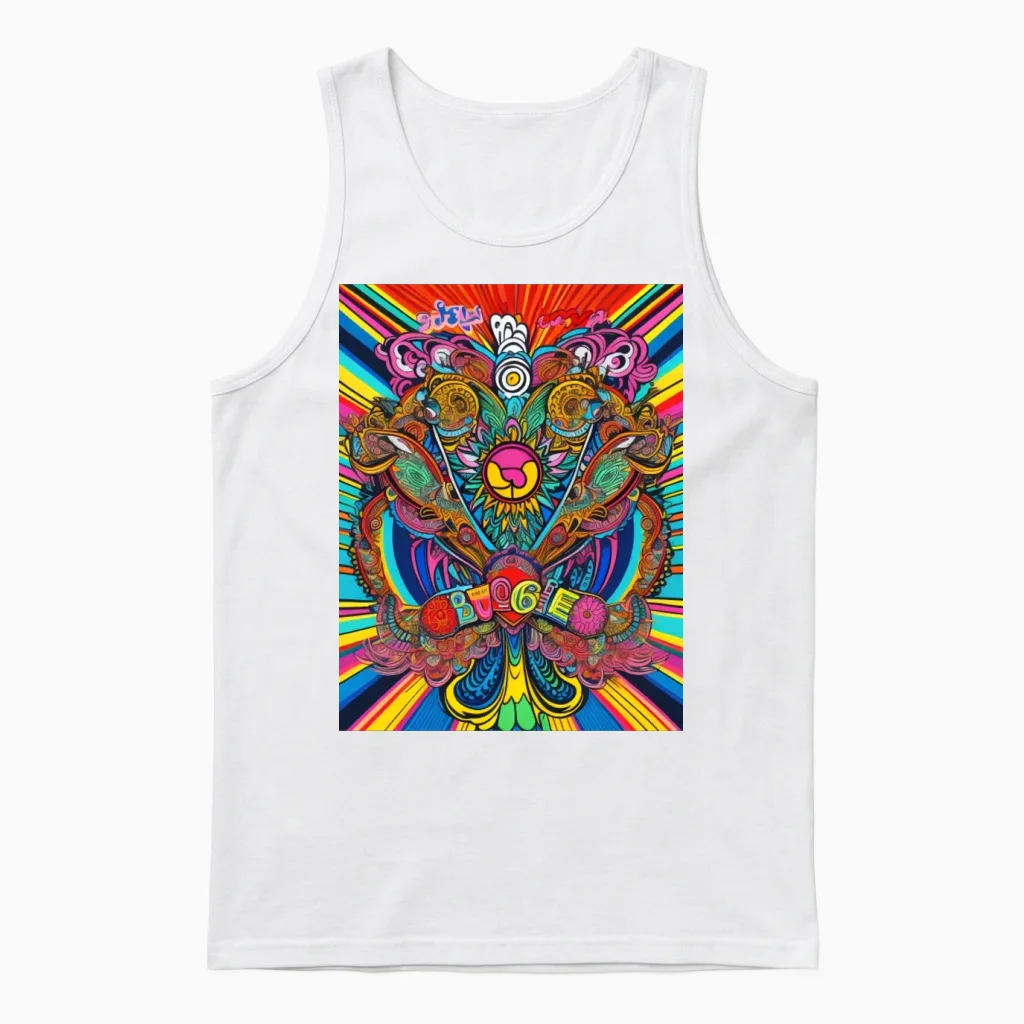 Retro 60s Unisex Tank Top in White