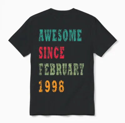 25 Years Old, Birth Saying Unisex T-Shirt - Black