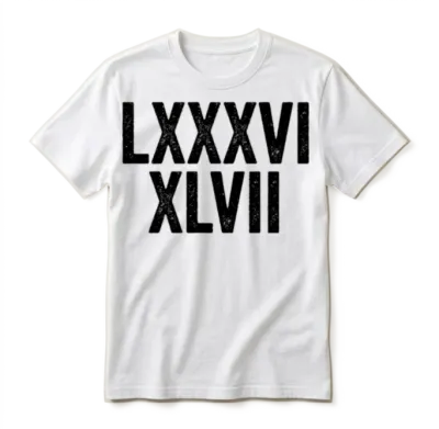 8647 Lxxxvi Xlvii Roman Numerals Subtle Anti Trump Unisex T-Shirt - White