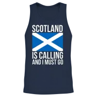 Funny Scottish Scotland Is Calling and I Must Go Unisex Tank Top - Navy – 2