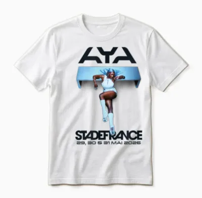 Aya Nakamura Merch Officiel Tournée Stade De France 2026 Unisex T-Shirt - White