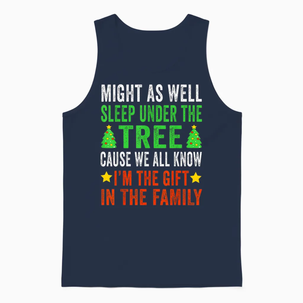 Funny Christmas Kids Christmas Pajamas Girls Boys Unisex Tank Top in Navy