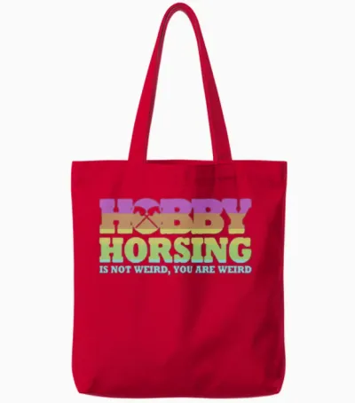 Hobby Horsing with Hobby Horse Tote Bags - Red