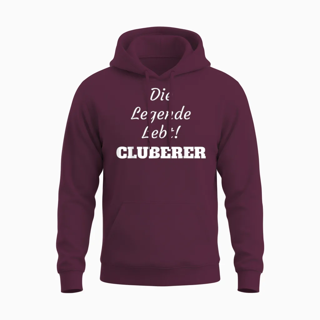 Football T-Shirt Nuremberg the Legend Lives Cluberer Fans Unisex Hoodie in Maroon